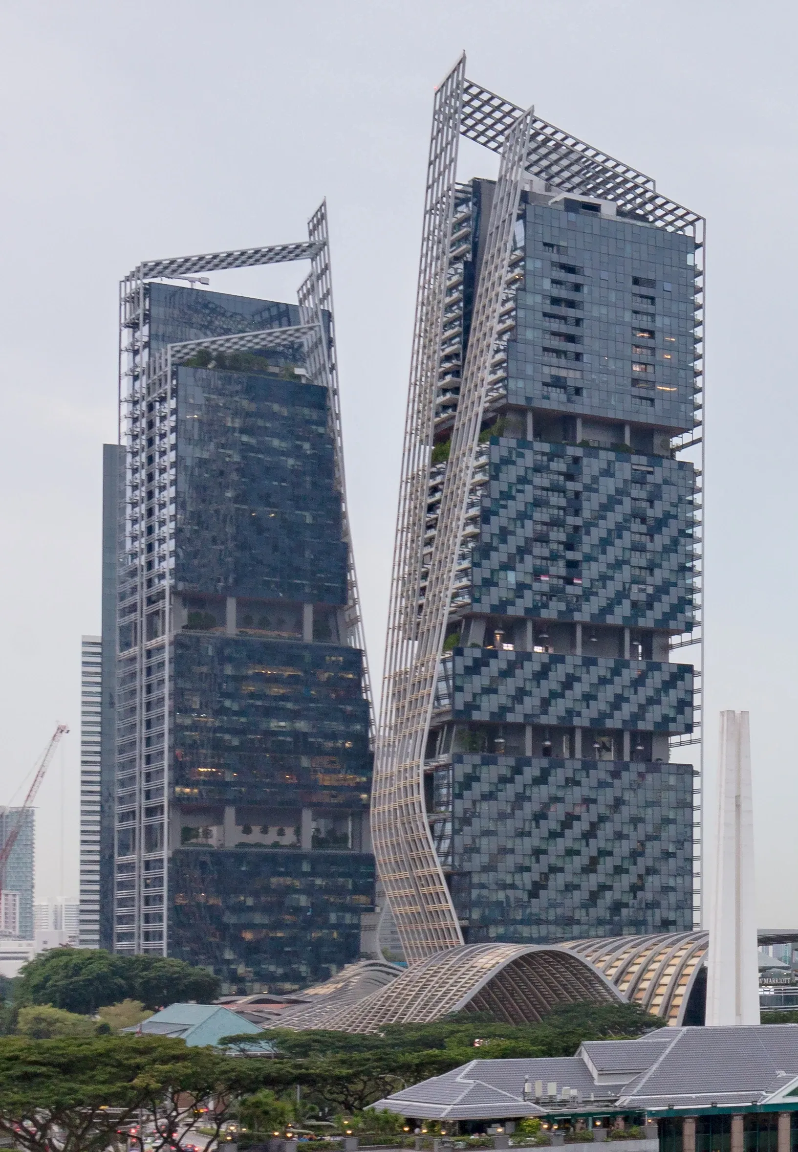 The twin towers of Singapore’s South Beach development in August 2023.