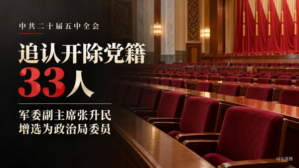 中共追认开除33人党籍，军委副主席张升民进入政治局